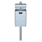 Square litter bin with cover, with ashtray | hot dipped galvanized | with standingpost 60x1300mm